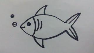 HOW TO DRAW A FISH  EASY DRAWING  @TamilNewArt