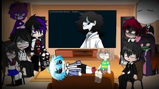 Gachaclub - Fandoms react to -  CreepyPasta - Jeff the Killer + Slenderman  - Memes