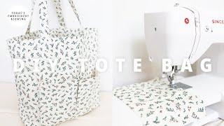 diy tote bag with pockets tutorial+sew very easy tote bag+diy tote bagfree bag pattern