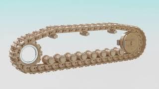 Animation - Assembling of an undercarriage system of a tracked vehicle