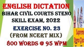 BIHAR CIVIL COURT ENG STENO Dictation 23 #95wpm #bihar #civil #court #exam #dictation #english