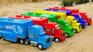 Rescue Colorful Big Container Truck On The Sand  Cars Story  HaiPhong Mini Tractor