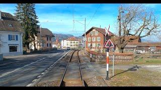  4K  Luzern - Seetal - Lenzburg cab ride Switzerland 02.2020