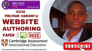 IGCSE ICT Paper 3 Website Authoring February March 2022 Variant 31 0417  Microsoft Expression Web