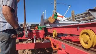 My Corley 395 sawmill cuts its first boards.part 68