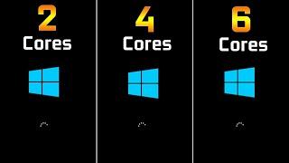 2 Cores vs. 4 Cores vs. 6 Cores Windows Boot Loading Times Comparison