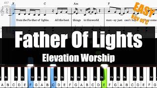 Elevation Worship - Father Of Lights Key of CSheet + Lyrics + Chords Piano Easy Tutorial