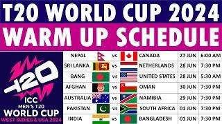 ICC T20 World Cup 2024 Warm Up Schedule  T20 World Cup 2024 Warm up Schedule
