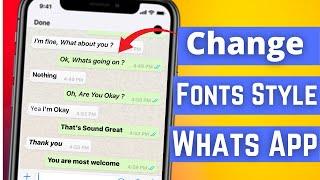 How to change fonts on WhatsApp  How to change font style in WhatsApp in iPhone iOS 14