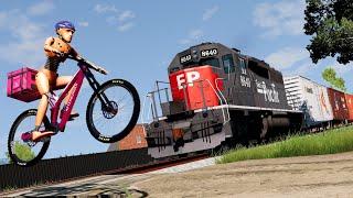 Train Close Calls & Near-Miss Accidents 6  BeamNG.drive