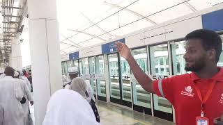 Hajj Day 5 Mina to Jamarat  Complete Journey through Metro Train  #hajj #mina #jamarat #train