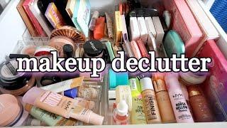 MAKEUP DECLUTTER  Foundations Primers Blush Bronzers etc #makeupdeclutter