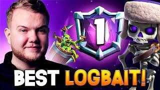 #1 IN THE WORLD WITH BEST LOG BAIT DECK IN CLASH ROYALE