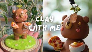 Relax & Clay with Me  Making a Bear Figurine from Start to Finish clay process supplies ect.