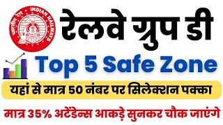 RAILWAY GROUP D Top 5 Safe Zone Cutoff  Group D All RRB Cut off #railwaygroupd #rrcgroupdcutoff2022