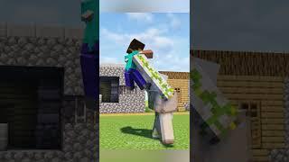 Minecraft Villagers VS Herobrine #minecraft #minecraftmemes #villager