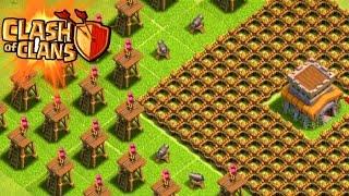 Clash of Clans -WORLDS NOOBIEST BASE Worst Town Hall 8 In Gold League Weird Defense Strategy