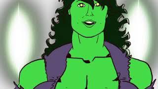 Quick She-Hulkout female muscle growth breast expansion