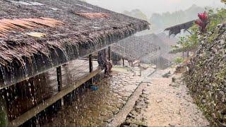 ADEM BANGET Hujan Deras Mengguyur Kampung Cibungur Yang Tenang Di Baduy - Banten.