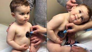 Sweet Baby Boy Rests Head On Nurses Hand