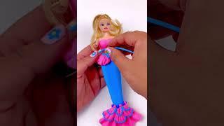DIY How to make Clay Mermaid Barbie doll making‍️ ‍️ OLD Barbie doll makeover to Mermaid doll 🪆🪆