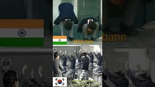 School punishments in India  and Korea  #shorts