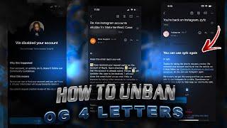 How To Unban Permanently Disabled Instagram OG 4 Letter Accounts in 2024  Easy Fastest Way