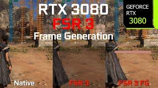 RTX 3080 FSR 3 Frame Generation On vs Off in Forspoken - GraphicsPerformance Comparison