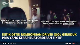 Detik-detik Rombongan Driver Ojol Geruduk Pria Kerap Buat Orderan Fiktif di Medan Diam Tak Berkutik