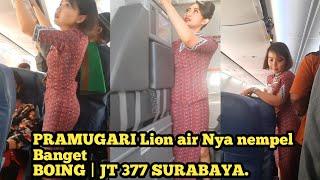 Nice and beautiful flight attendant Lion Air JT377 Surabaya Juanda International