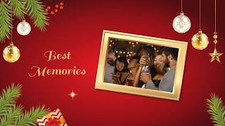 Free Red Gold Framed Christmas Slideshow Video Template Customizable - FlexClip