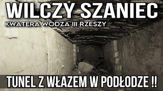 WILCZY SZANIEC-UKRYTY TUNEL POD PIERWSZĄ STREFĄ WOLFSSCHANZE Z WŁAZEM W PODŁODZE