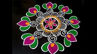 simple festival colourful Friday rangoli design 