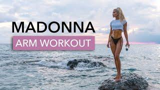 10 MIN MADONNA ARM WORKOUT - for slim & toned arms  with bottles or small weights