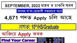 Assam JOB News Episode 261  Latest Assam Job Notifications 2022