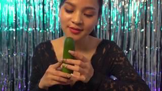 ASMR kissing   licking  cucumber 2020