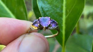 I found a GORGEOUS amethyst gold ring metal detecting underwater