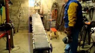 Fabricating a homemade conveyer belt for coal wood or top soil