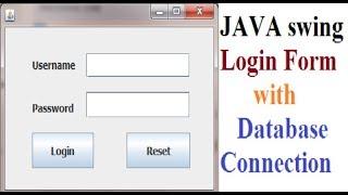 LOGIN Form with MYSQL Database JDBC  JAVA SWING GUI