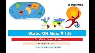 GKTodays Static GK Quiz-125 World Geography