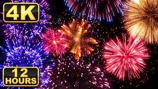 4K Amazing Fireworks Show with Sound 12 Hours of Best Fireworks Show Ever Relaxation Time