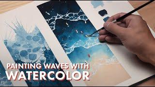 WATERCOLOR TUTORIAL  How to Paint Waves