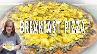 BREAKFAST PIZZA WITH SAUSAGE GRAVY RECIPE  COOK WITH ME EASY BREAKFAST IDEA