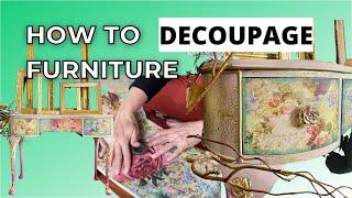 How to Decoupage on Furniture  Traceys Fancy
