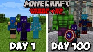 We Survived 100 Days as SUPERHEROES in Hardcore Minecraft...