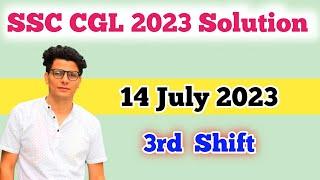 SSC CGL 2023 Paper Solution 14 july 2023 3rd Shift