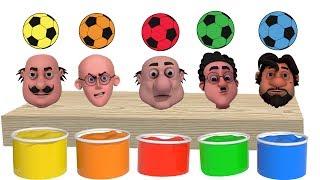 Learn Colors with Motu Patlu Toy egg & Soccer Balls  Finger Family song For Kids