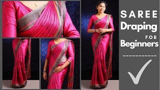 Saree draping tutorial for beginnerstips for secure fittingതുടക്കക്കാർക്‌അടിപൊളിയായിസാരിഉടുക്കാം.