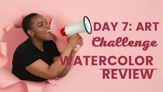 Day 6 Art challenge  Watercolor book review from Temu