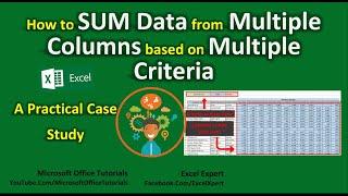 How to Sum Multiple Columns Based on Multiple Criteria  MS Excel Tutorial  Excel Formulas